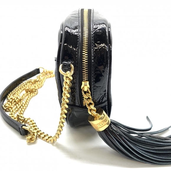 Saint Laurent LOU Mini Bag Fringe Enamel Shoulder Bag Black - Picture 3 of 10